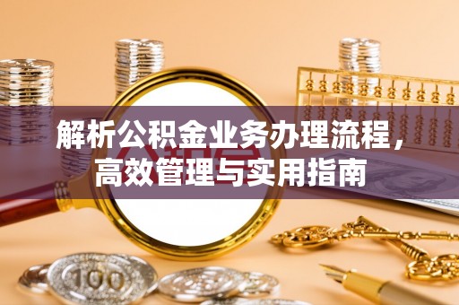菏泽解析公积金业务办理流程，高效管理与实用指南