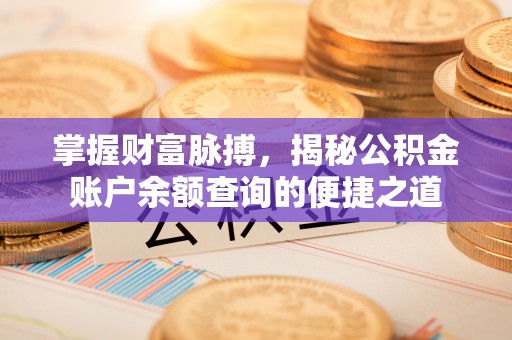 菏泽掌握财富脉搏，揭秘公积金账户余额查询的便捷之道